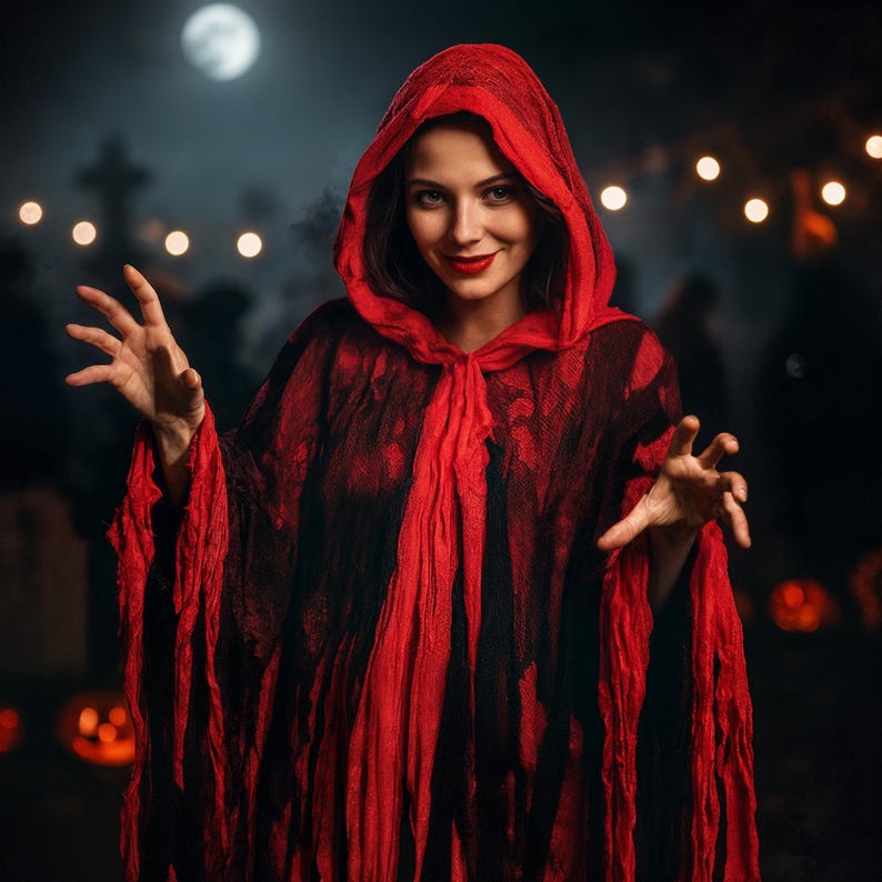 Halloween Adult Ghost Hooded Dark Ghost Cloak