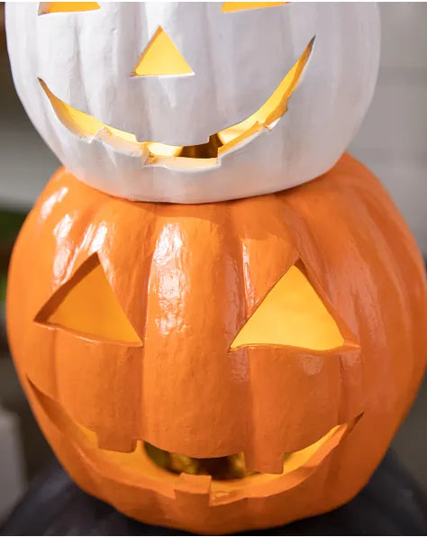 Lit Stackable Jack-o'-Lantern Sets