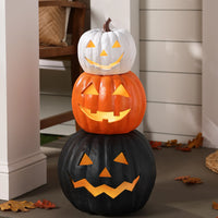 Lit Stackable Jack-o'-Lantern Sets