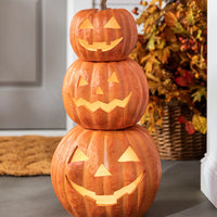 Lit Stackable Jack-o'-Lantern Sets