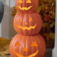 Lit Stackable Jack-o'-Lantern Sets