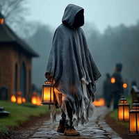 Halloween Adult Ghost Hooded Dark Ghost Cloak