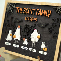 Halloween Spooky Family Sign - Custom Wooden Name Decor