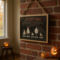 Halloween Spooky Family Sign - Custom Wooden Name Decor