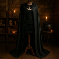 Evil Queen vampire cape with feathered shoulder cape and horn headdress